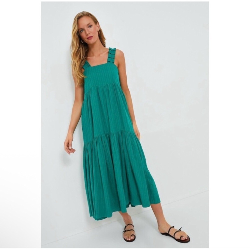 Tuckernuck Exclusive MIRTH Rio Dress Size Small Green Maxi Gauze